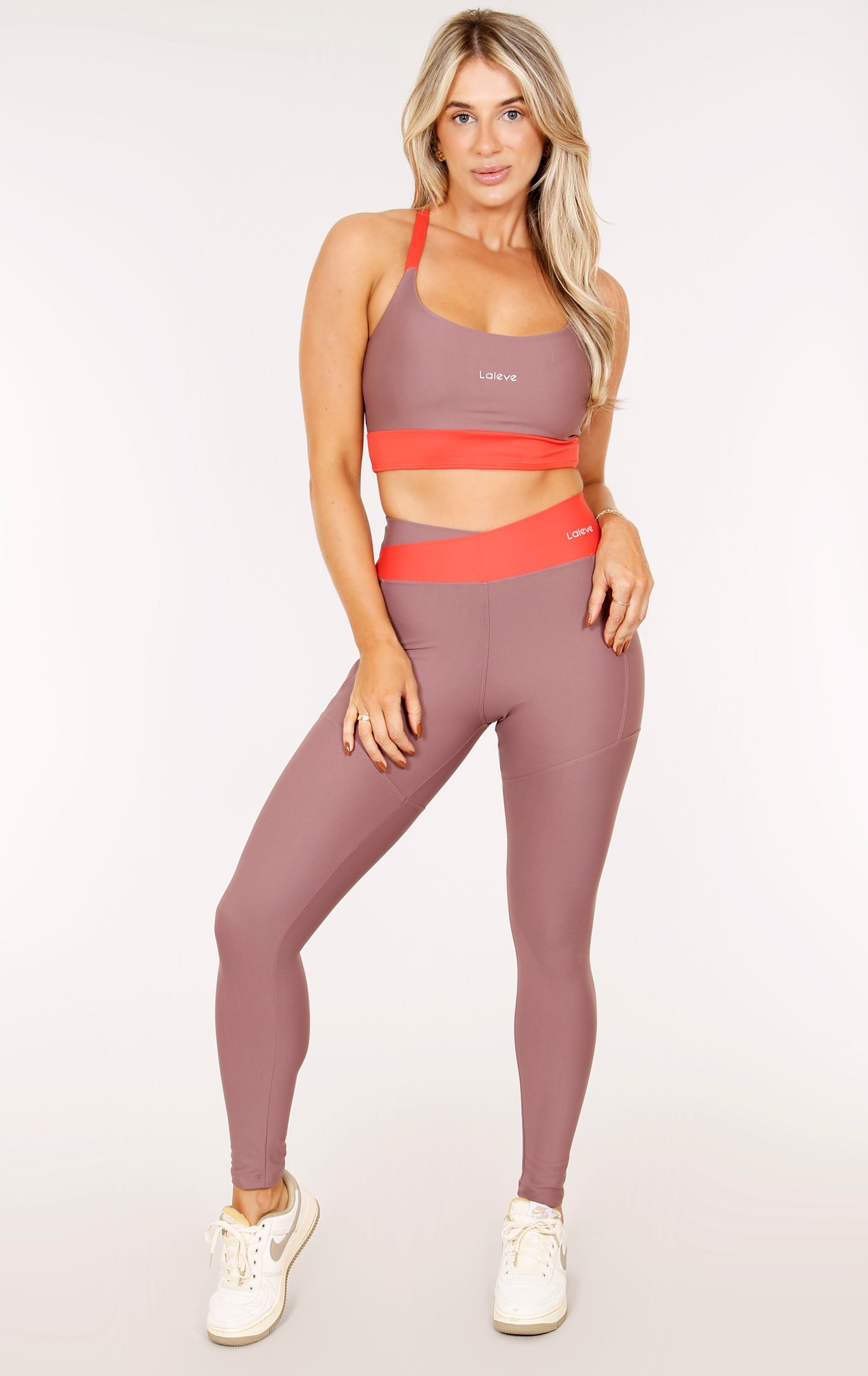 Conjunto Fitness Top Fit e Legging Lisa Laranja